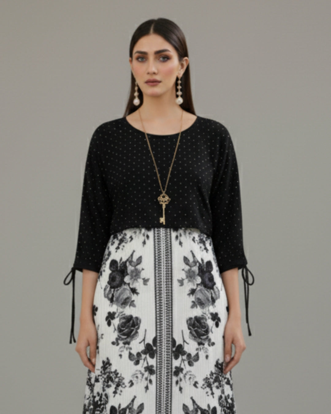 Midnight Contrast Maxi Dress