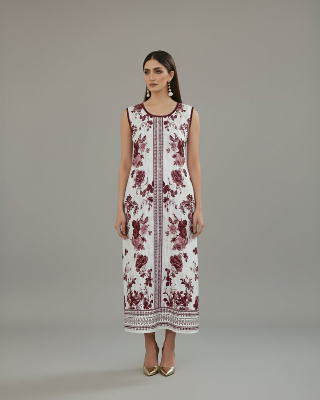 Crimson Bloom Maxi Dress