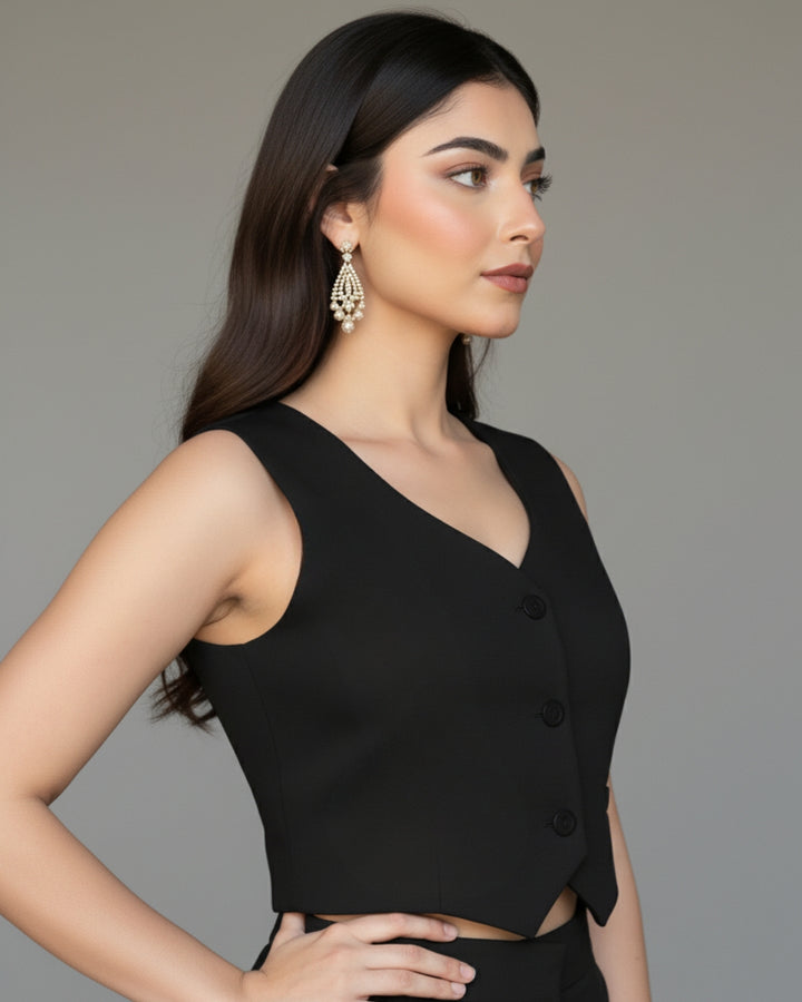 Nuvia - Black Muse Waist Top Co-Ord Set
