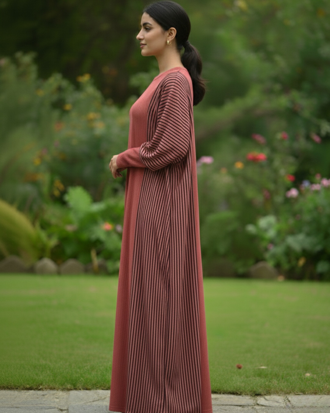 Velvet Bloom Abaya Set