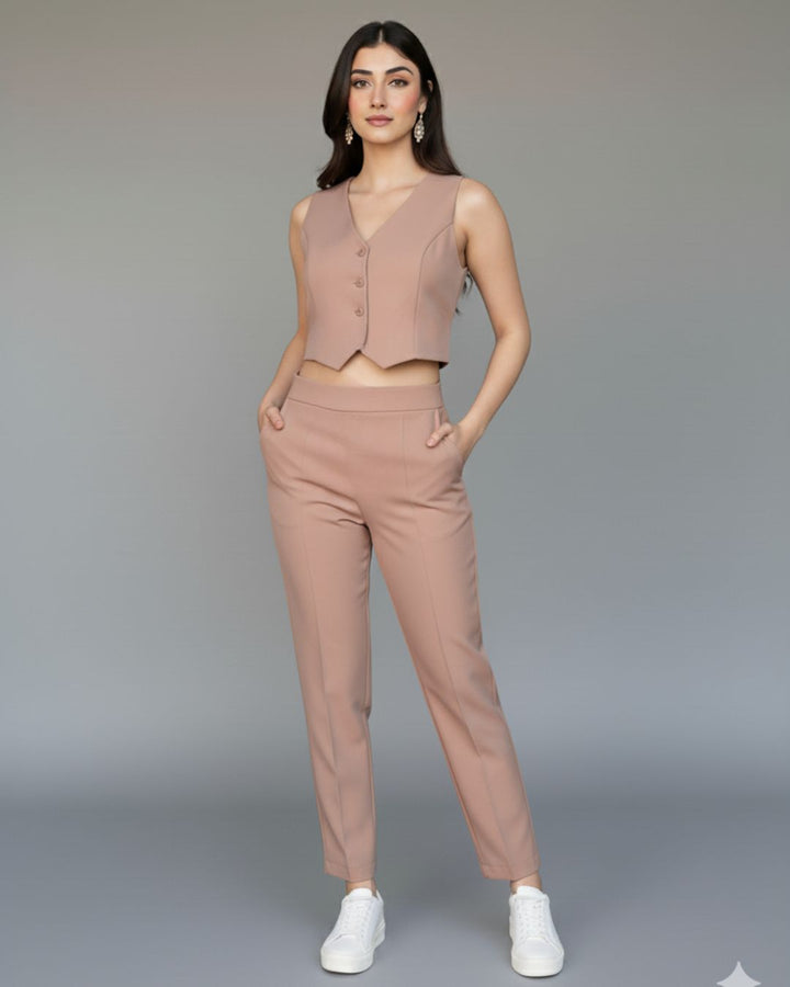 Nuvia - Blush Aura Waist Top Co-Ord Set