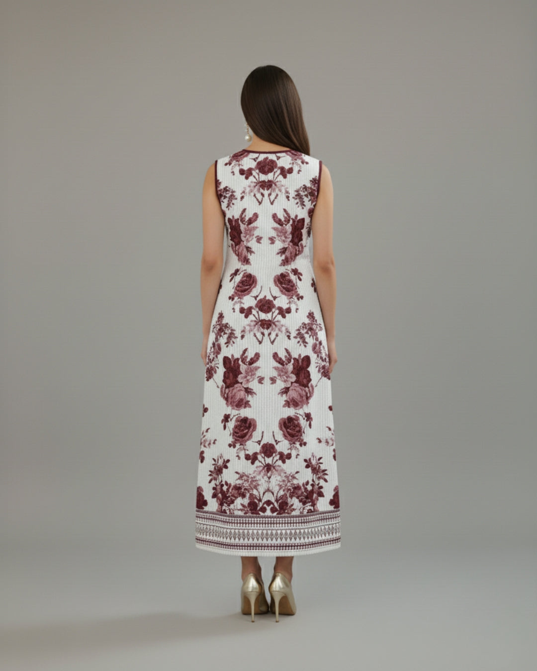 Crimson Bloom Maxi Dress