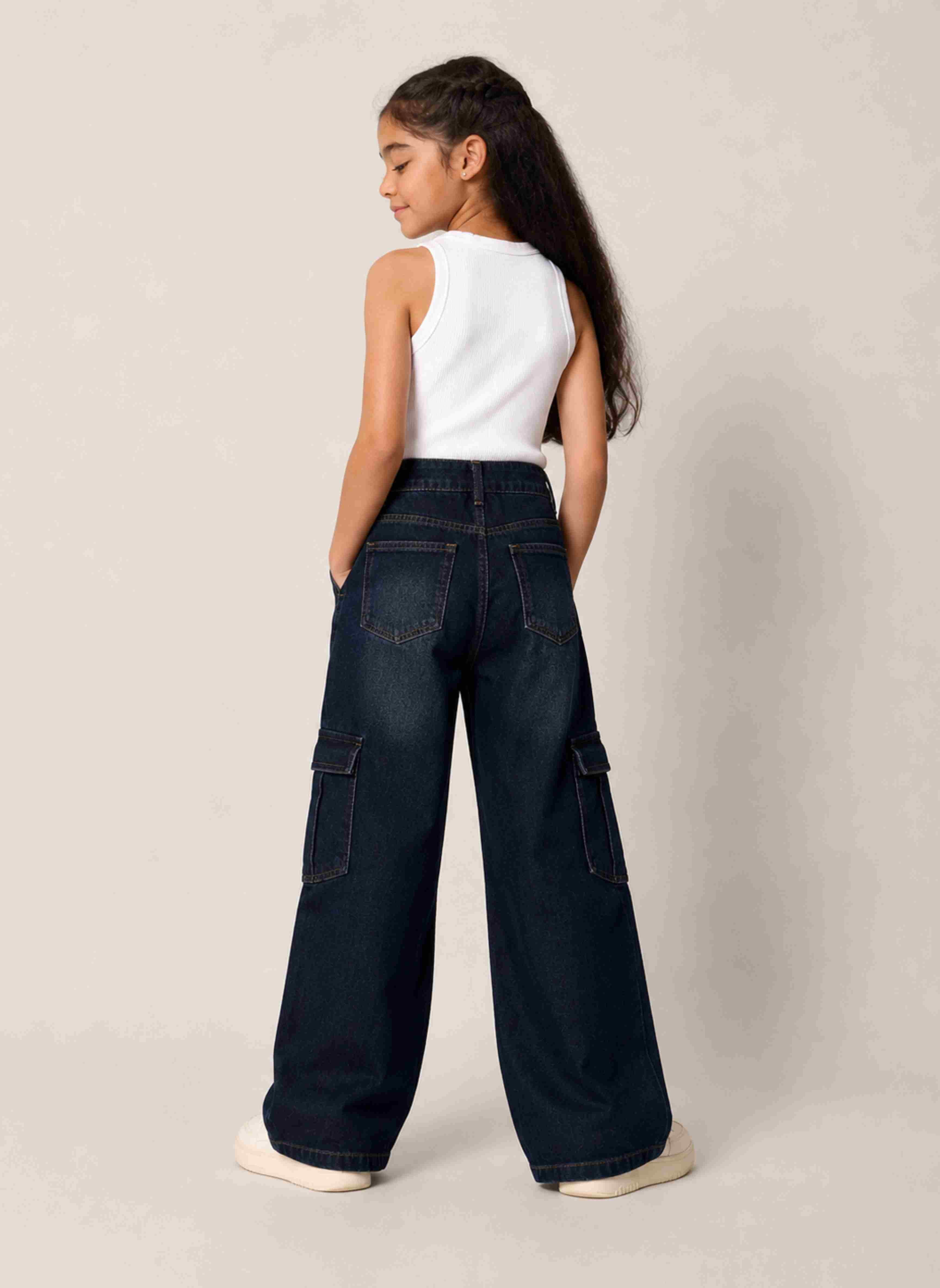 Midnight blue cargo jeans styling, CoCo Street