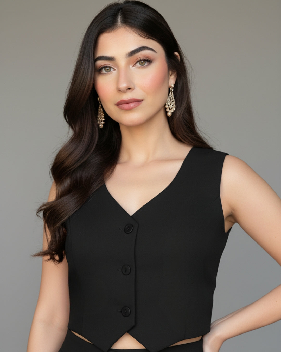 Nuvia - Black Muse Waist Top Co-Ord Set