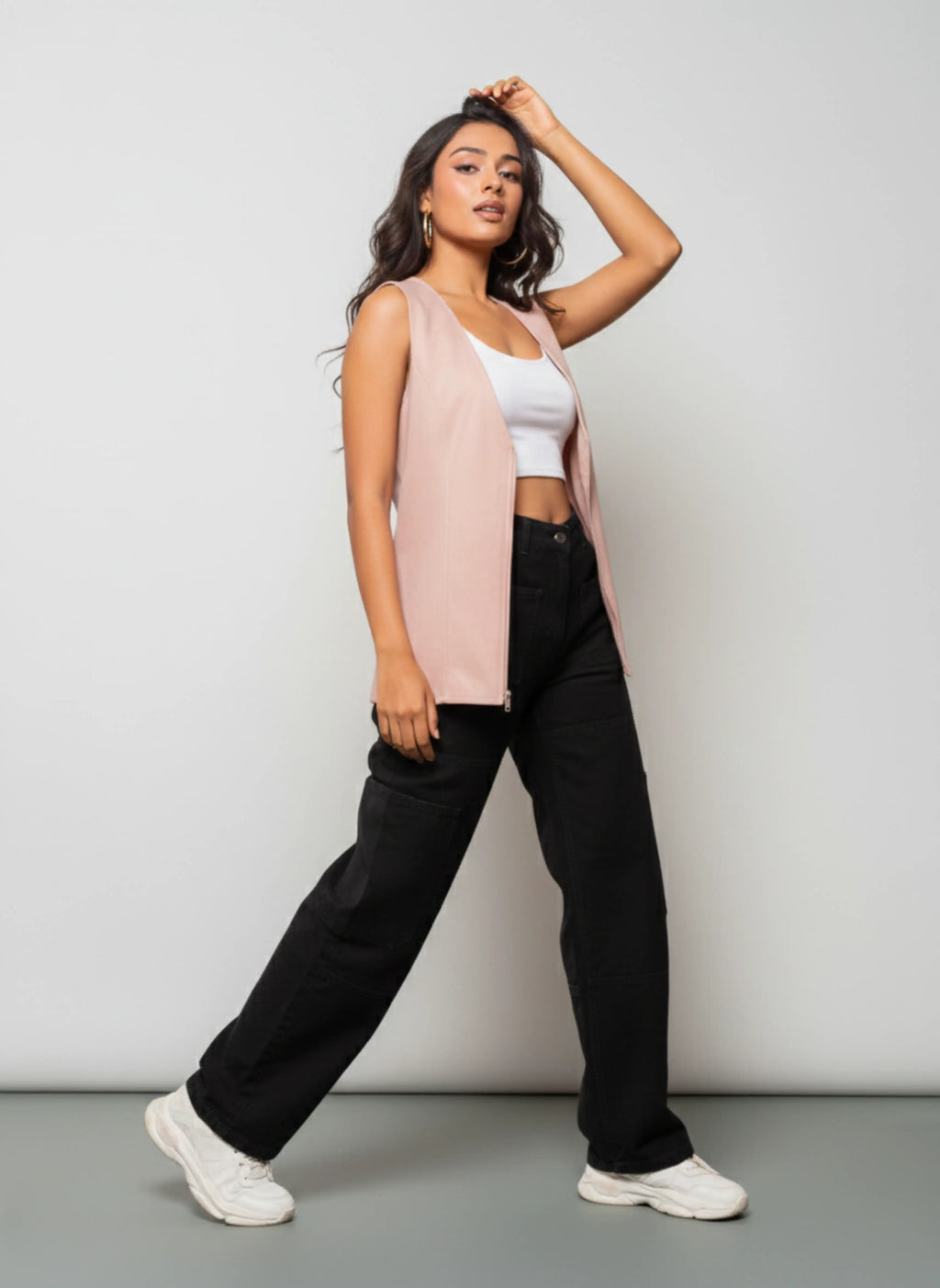 Blush Rebel Pink Denim Vest