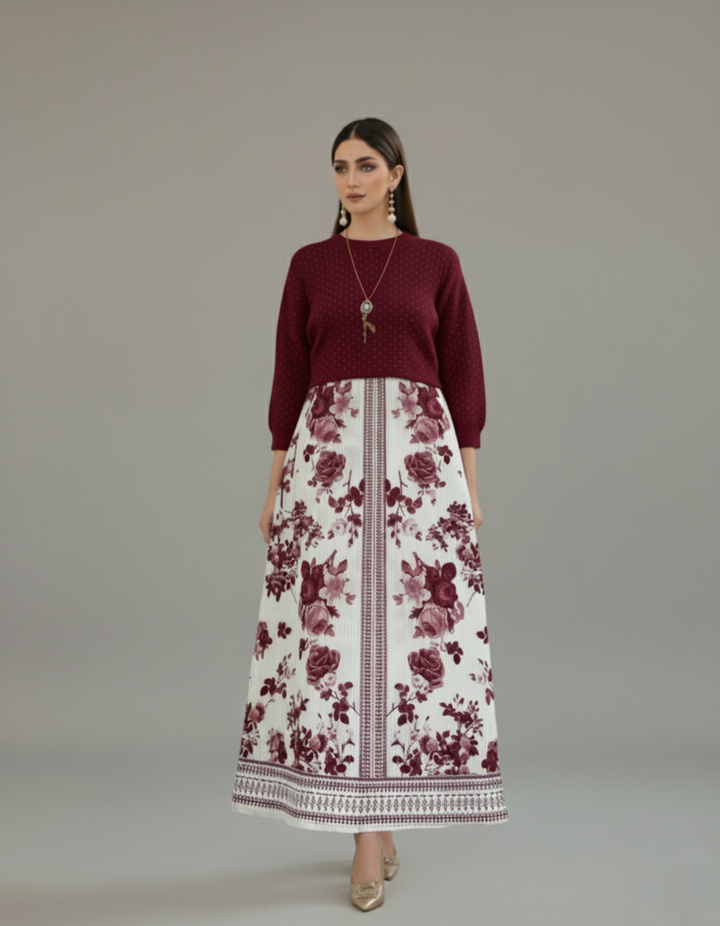 Crimson Bloom Maxi Dress