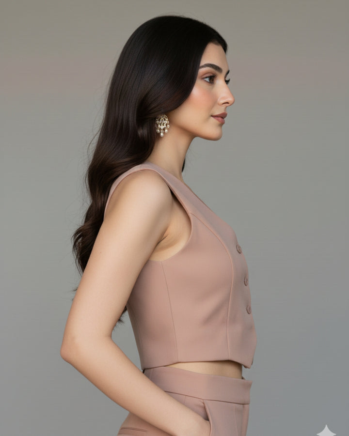 Nuvia - Blush Aura Waist Top Co-Ord Set