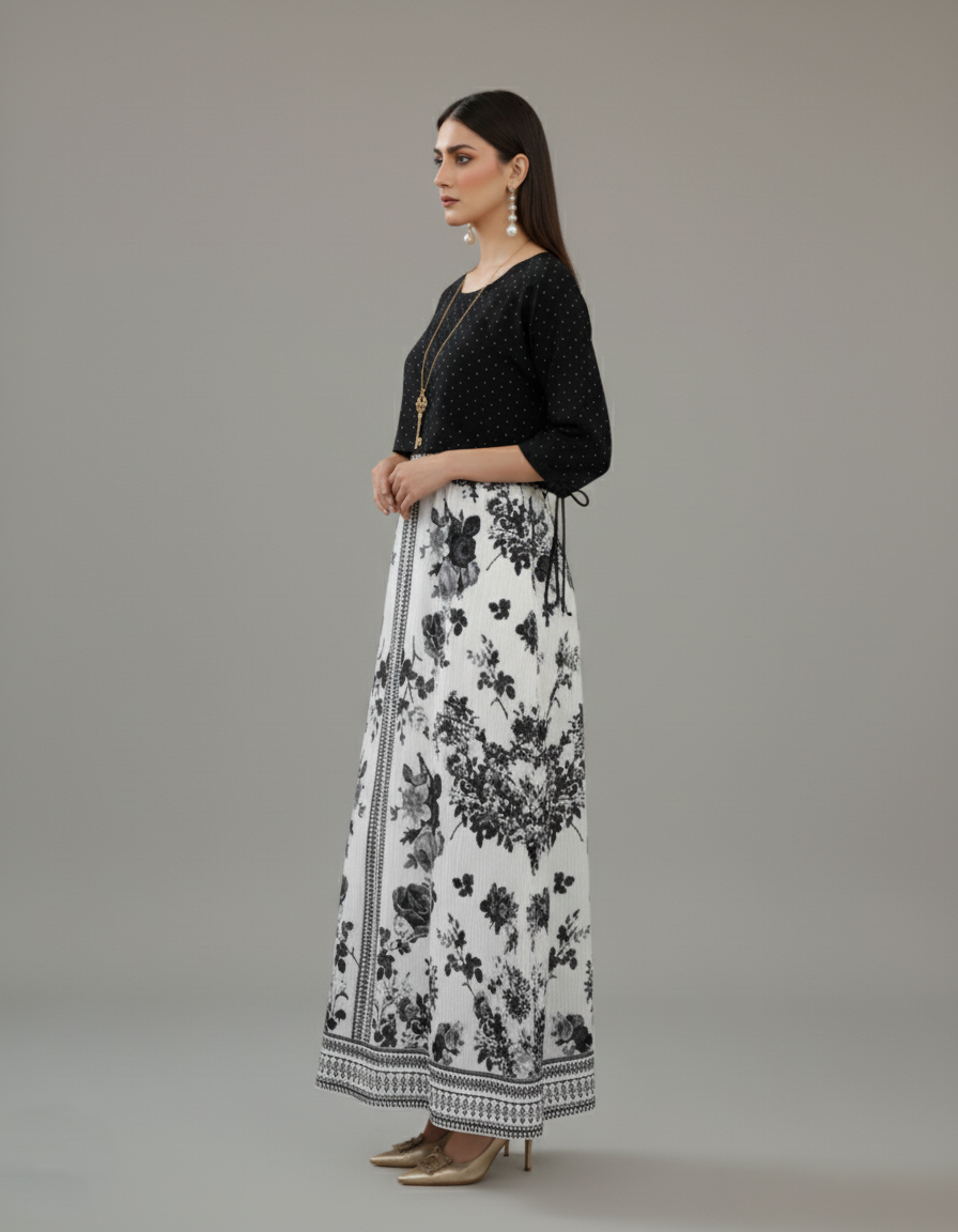 Midnight Contrast Maxi Dress