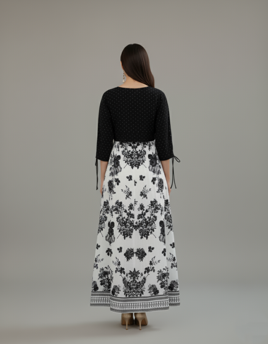 Midnight Contrast Maxi Dress