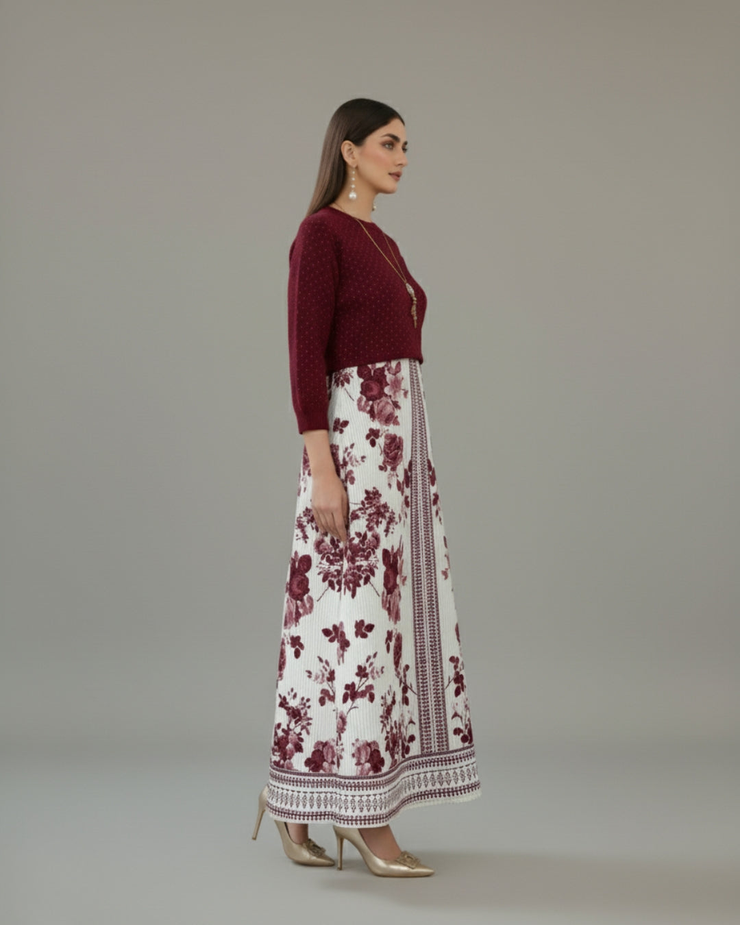 Crimson Bloom Maxi Dress
