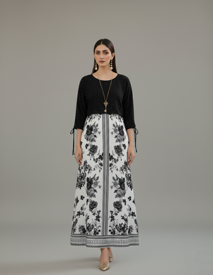 Midnight Contrast Maxi Dress