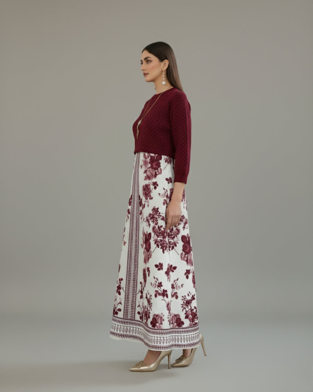 Crimson Bloom Maxi Dress