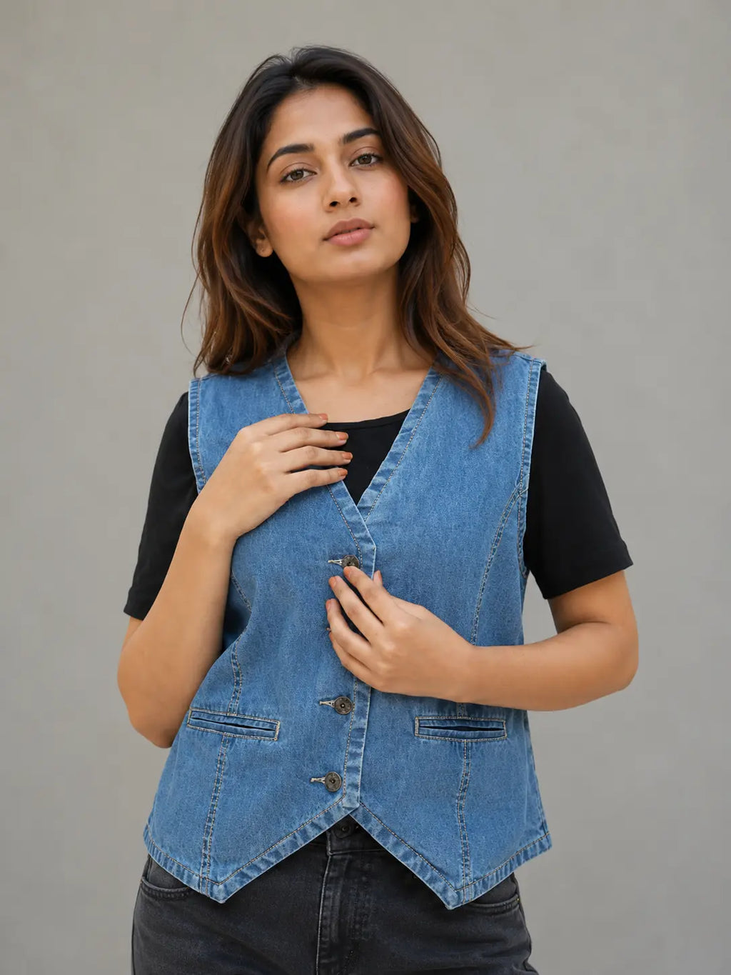 Rogue Muse Denim Vest Top