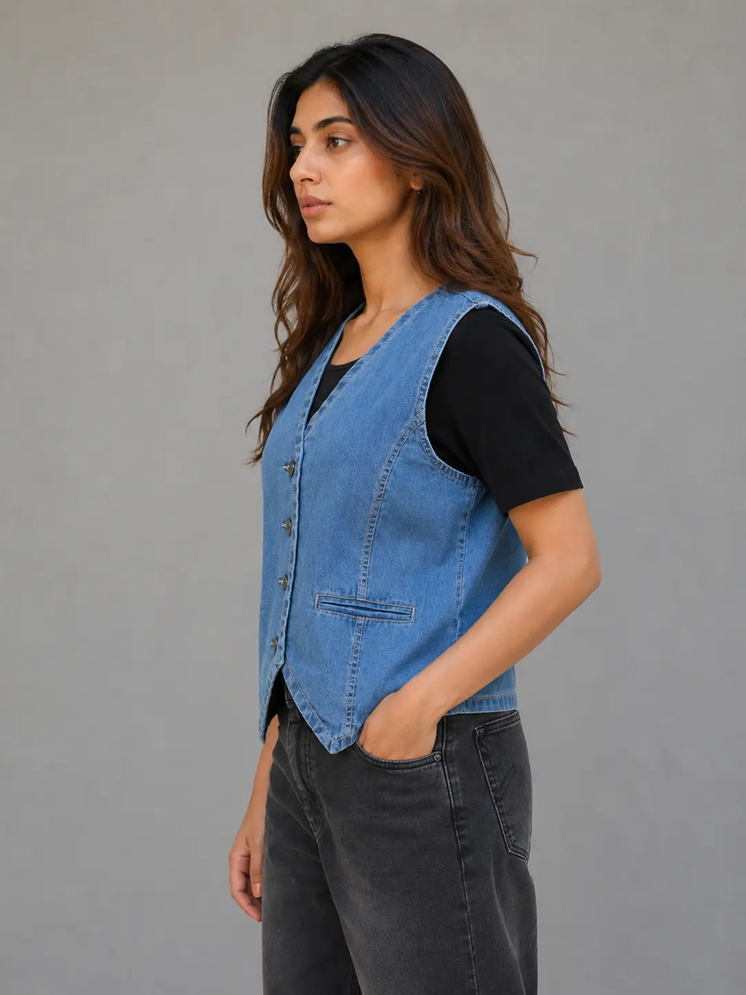 Rogue Muse Denim Vest Top