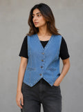 Rogue Muse Denim Vest Top