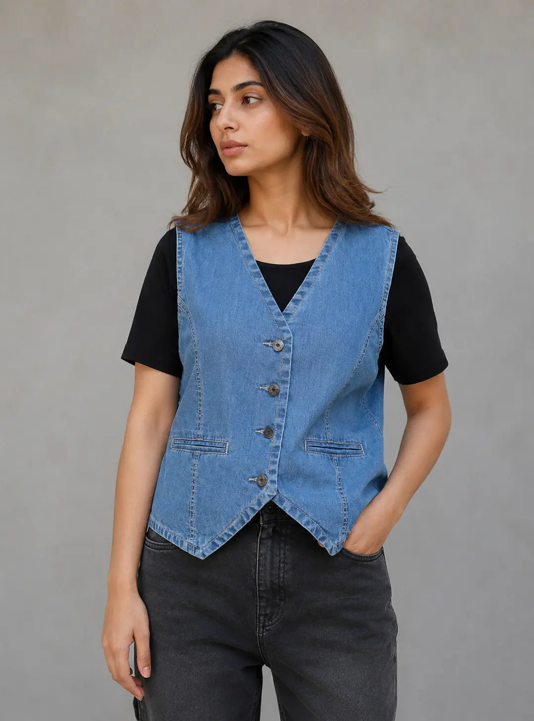 Rogue Muse Denim Vest Top