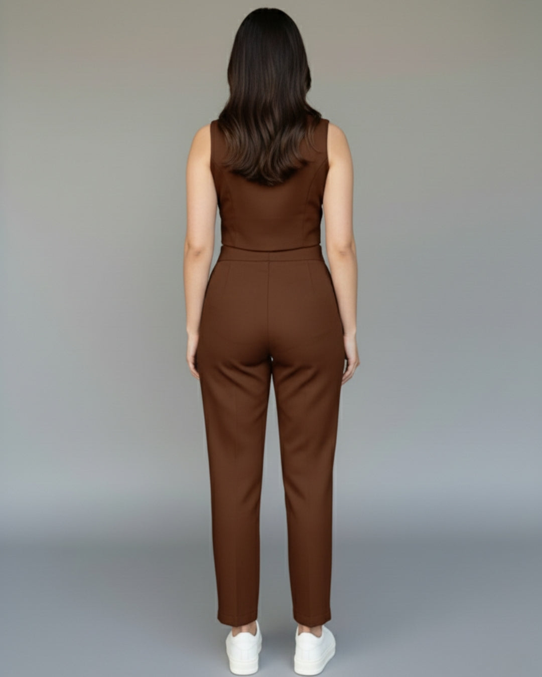 Nuvia - Urban Brown Waist Top Co-Ord Set